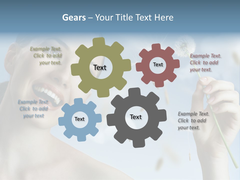 Carefree Female Enjoyment PowerPoint Template