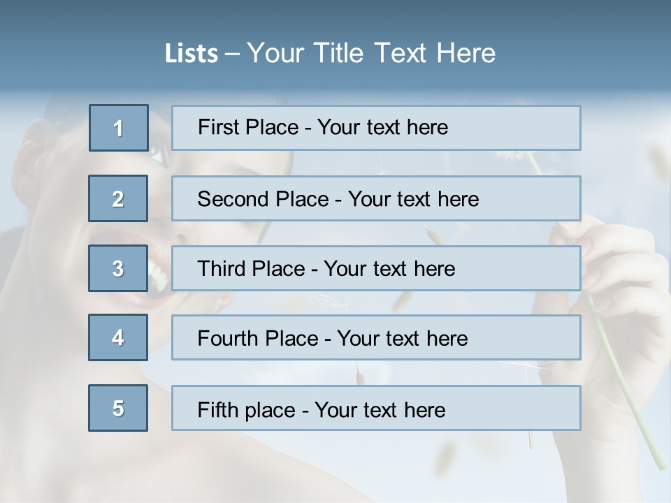 Carefree Female Enjoyment PowerPoint Template
