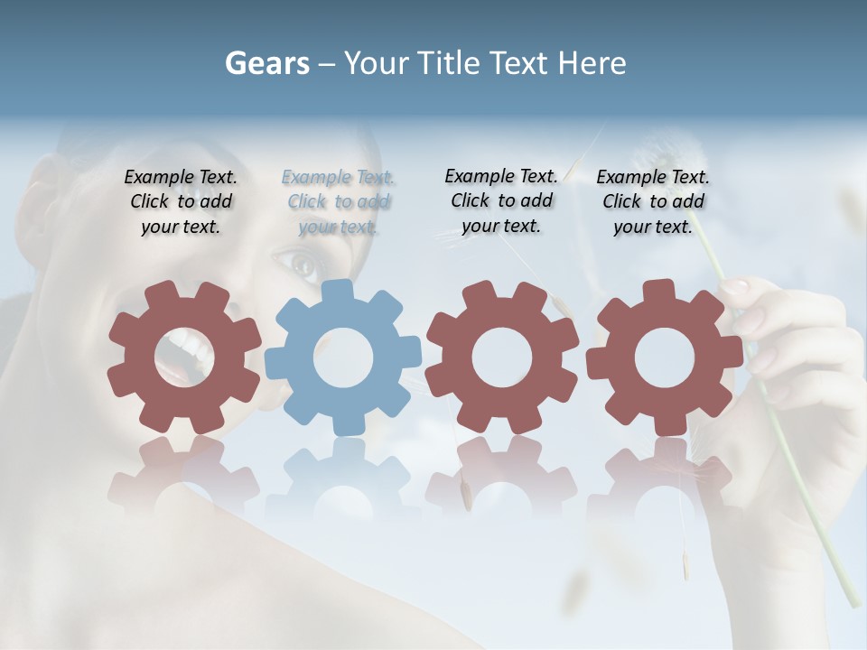 Carefree Female Enjoyment PowerPoint Template