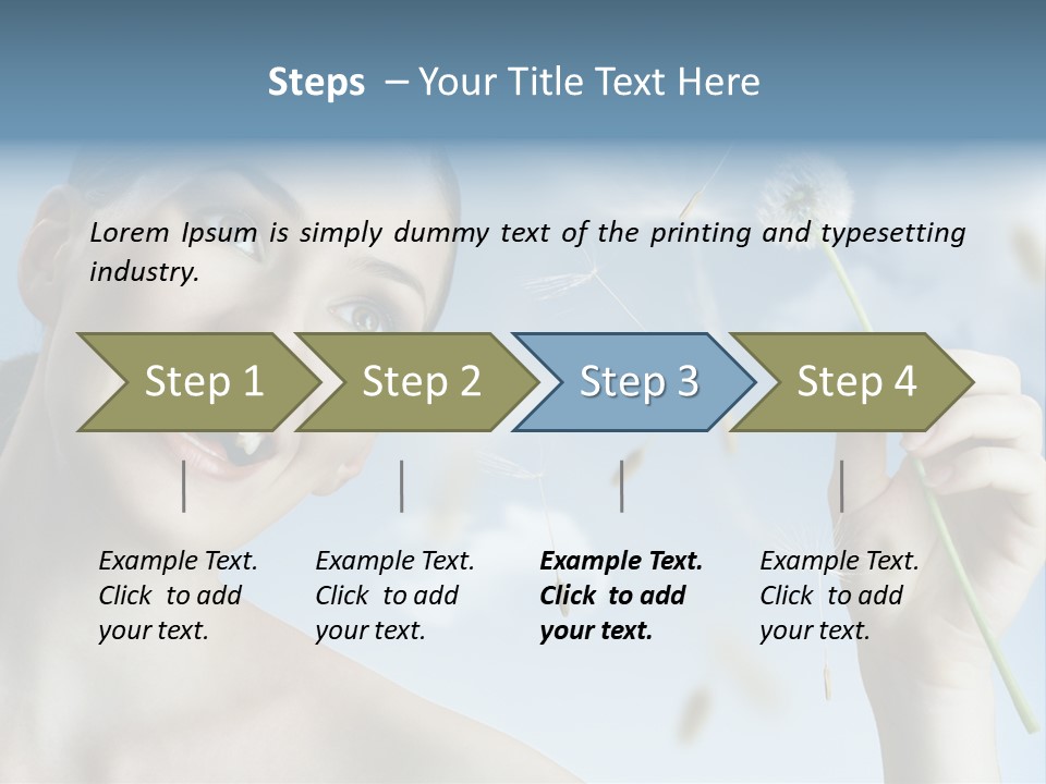 Carefree Female Enjoyment PowerPoint Template