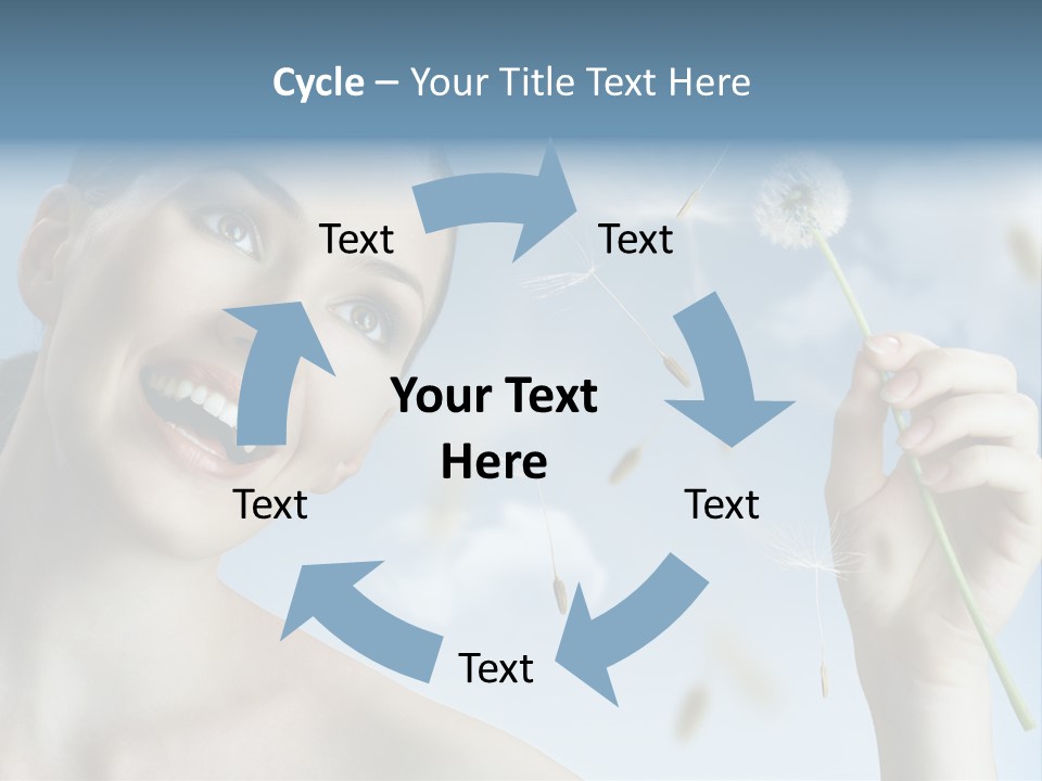 Carefree Female Enjoyment PowerPoint Template