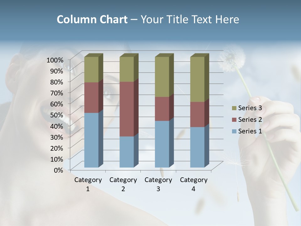 Carefree Female Enjoyment PowerPoint Template