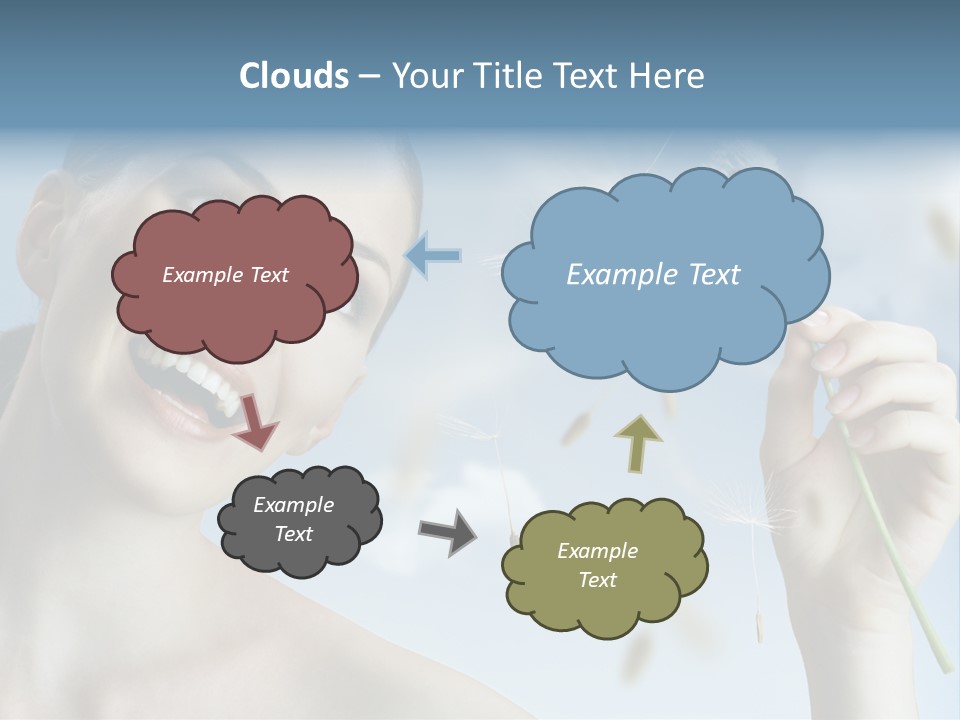 Carefree Female Enjoyment PowerPoint Template