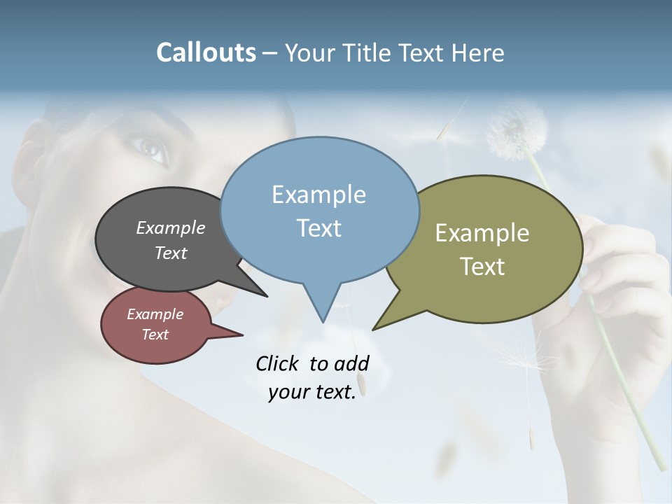 Carefree Female Enjoyment PowerPoint Template