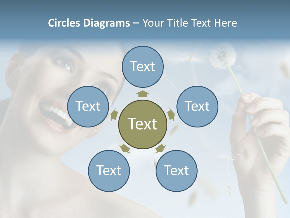 Carefree Female Enjoyment PowerPoint Template