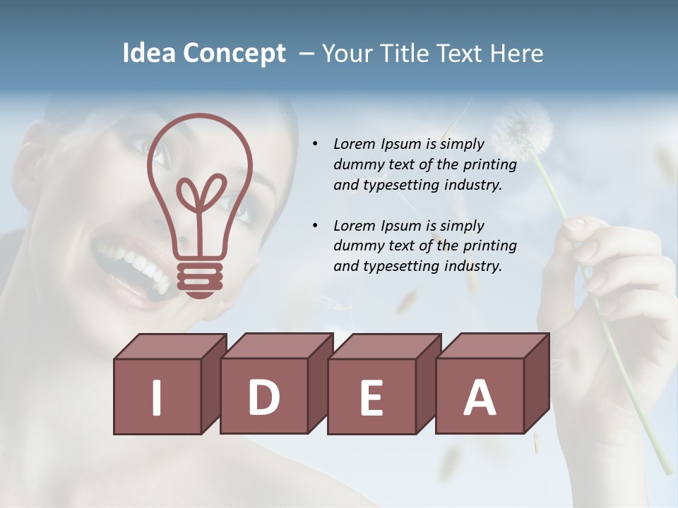 Carefree Female Enjoyment PowerPoint Template