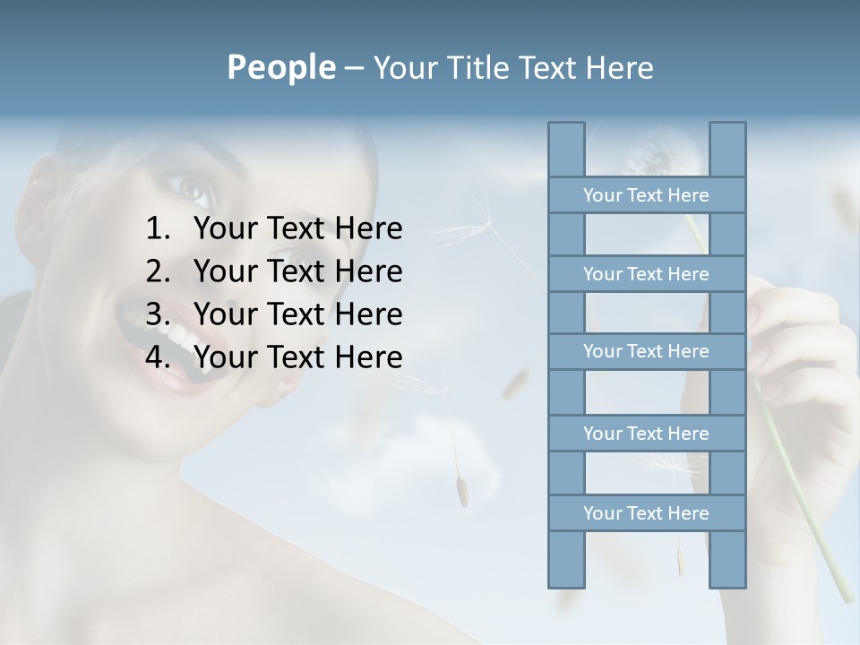 Carefree Female Enjoyment PowerPoint Template