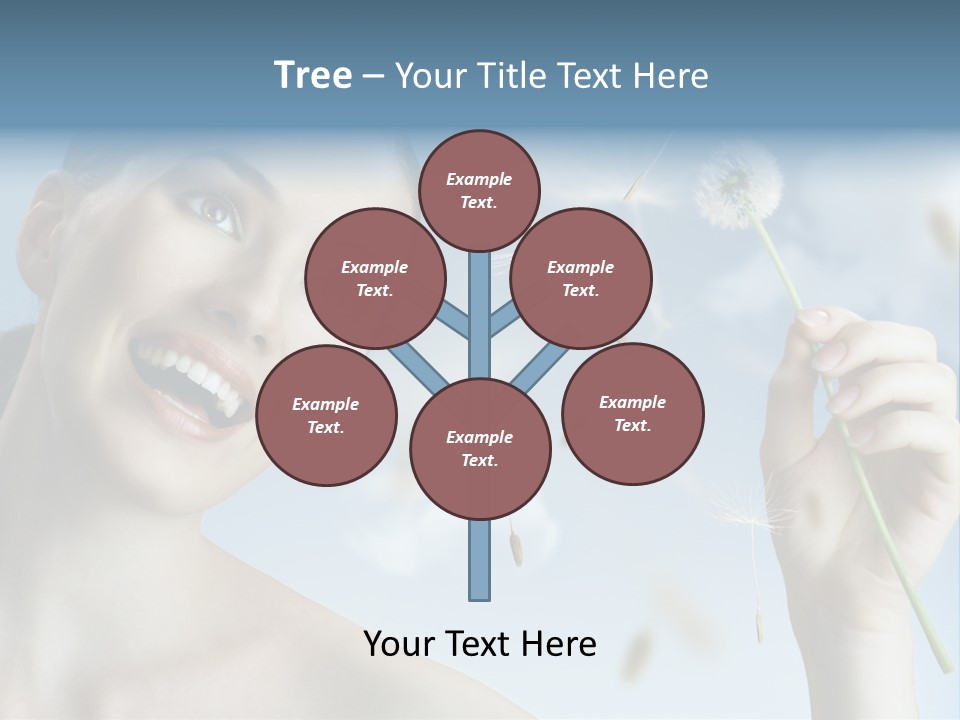 Carefree Female Enjoyment PowerPoint Template
