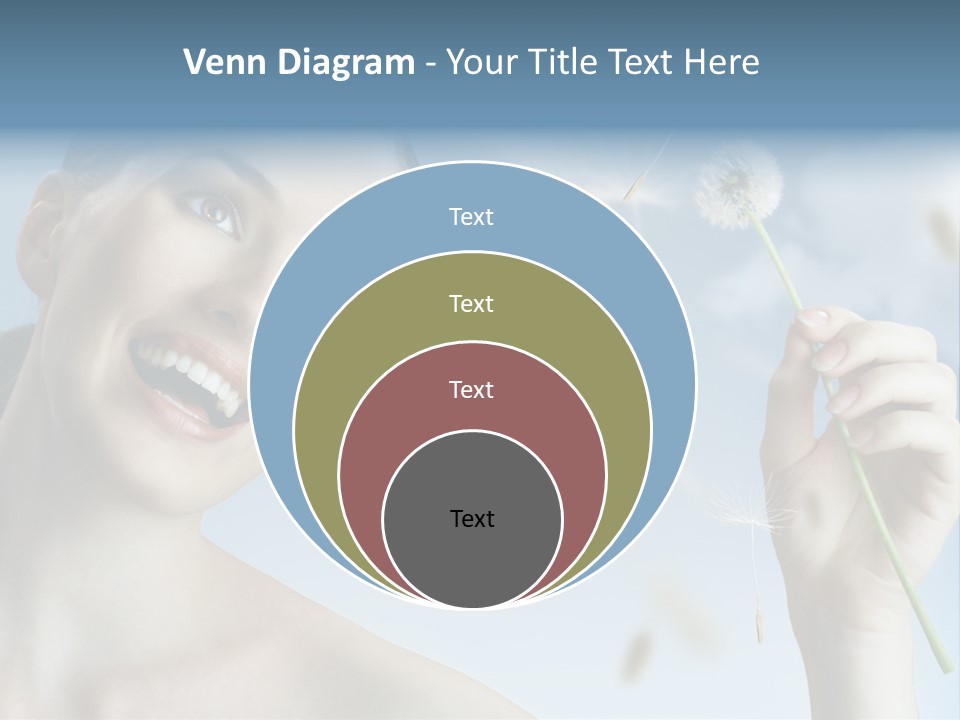 Carefree Female Enjoyment PowerPoint Template