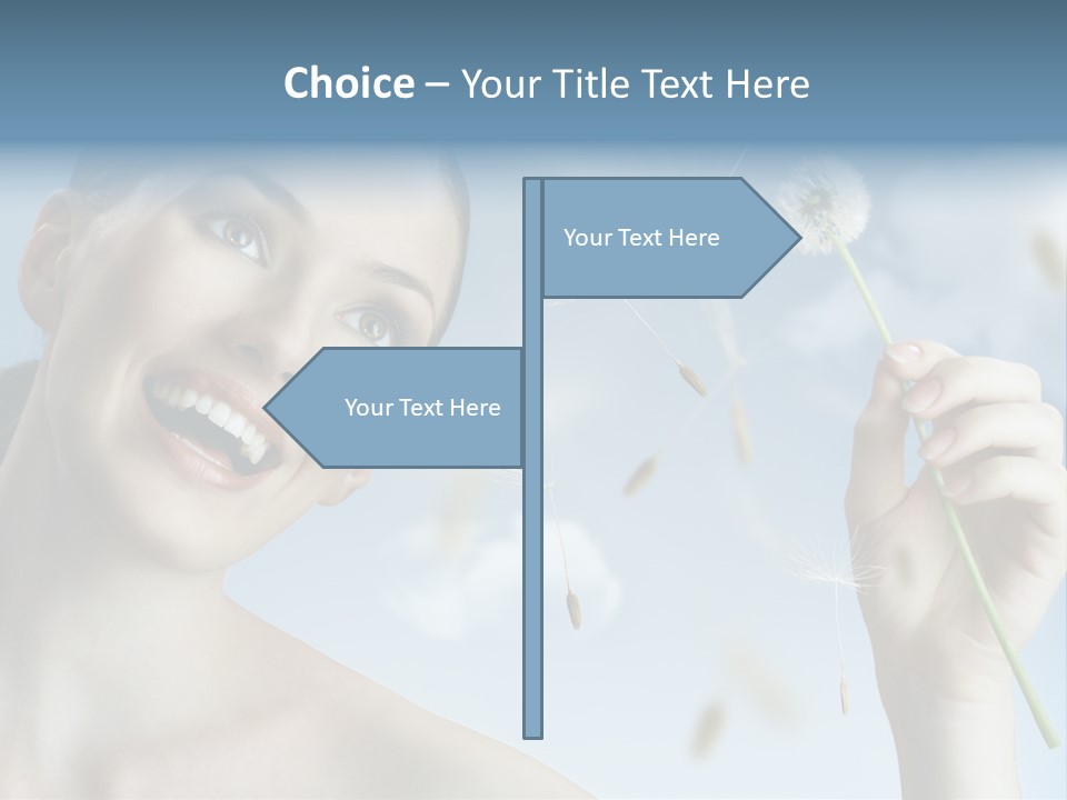 Carefree Female Enjoyment PowerPoint Template