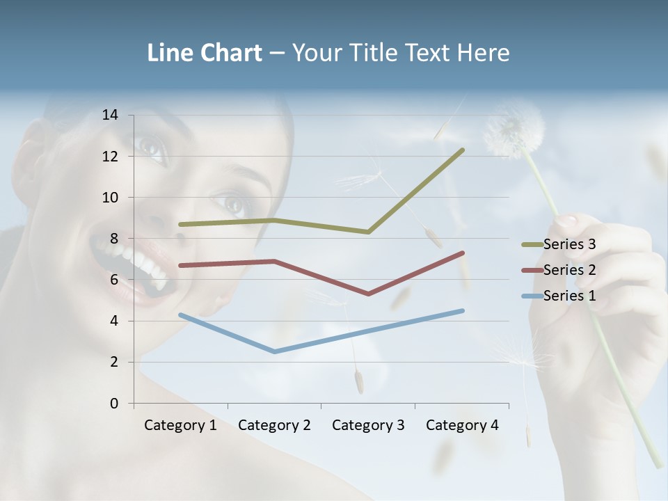 Carefree Female Enjoyment PowerPoint Template