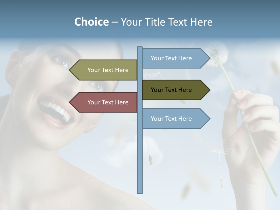 Carefree Female Enjoyment PowerPoint Template