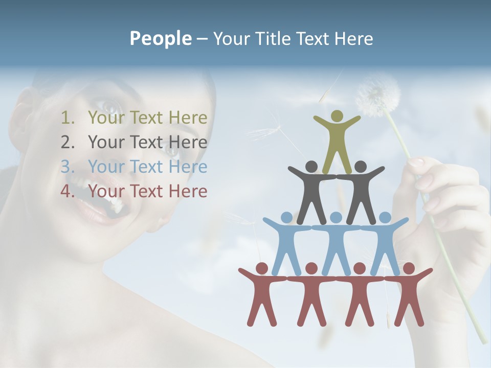 Carefree Female Enjoyment PowerPoint Template