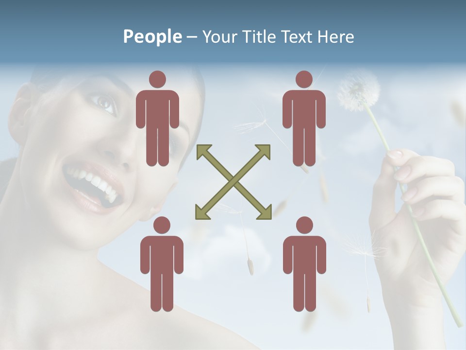 Carefree Female Enjoyment PowerPoint Template