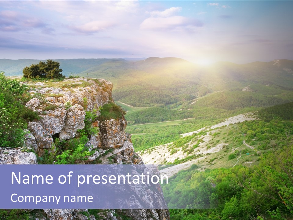 Horizon Scene Lawn PowerPoint Template