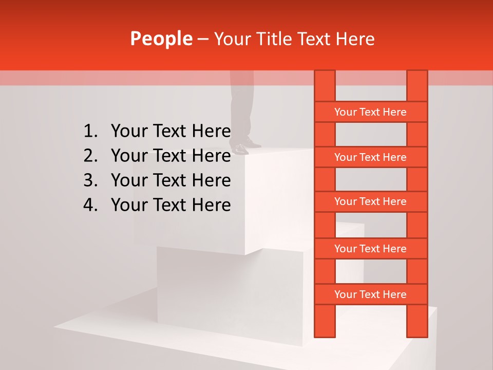 Suit Stair Man PowerPoint Template