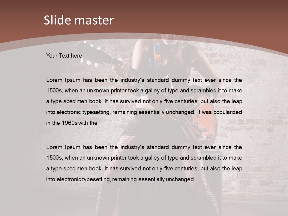 Serious Belly Guitar PowerPoint Template