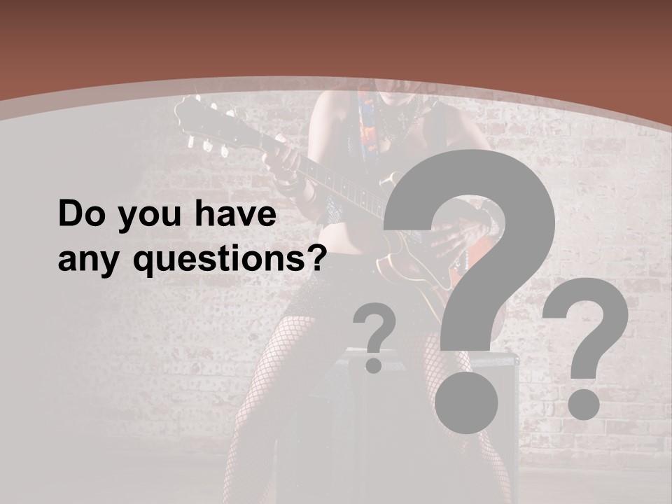 Serious Belly Guitar PowerPoint Template