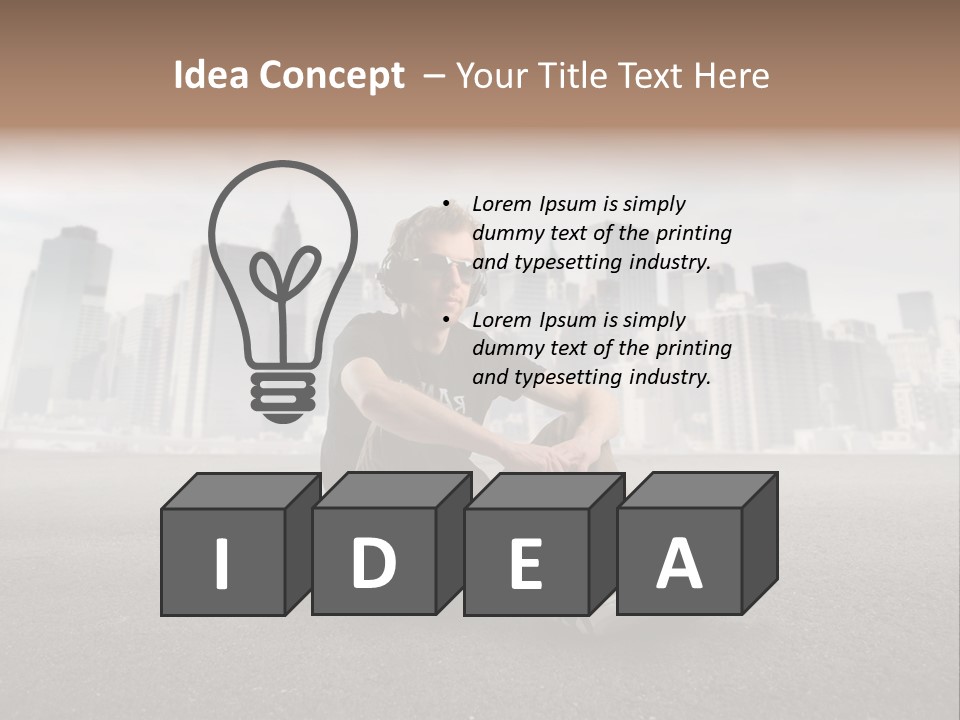 Glasses Stereo Street PowerPoint Template