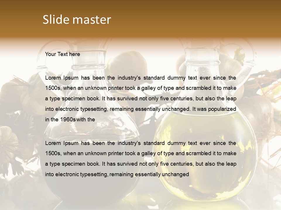 Olive Vinegar Ingredient PowerPoint Template