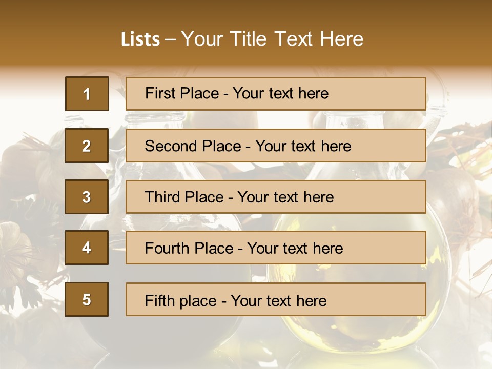 Olive Vinegar Ingredient PowerPoint Template