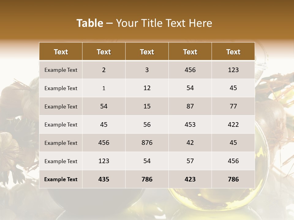 Olive Vinegar Ingredient PowerPoint Template