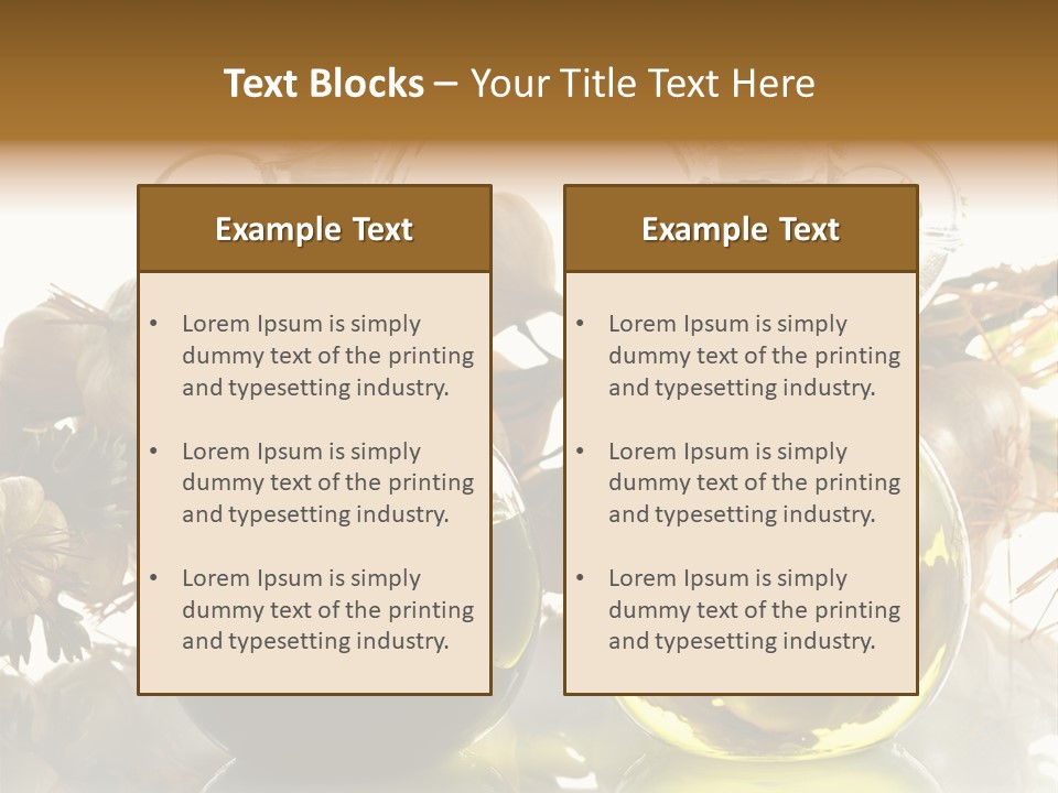 Olive Vinegar Ingredient PowerPoint Template