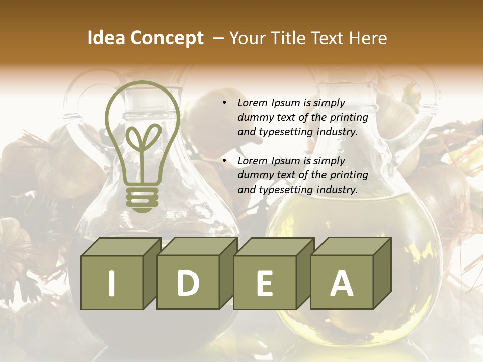 Olive Vinegar Ingredient PowerPoint Template