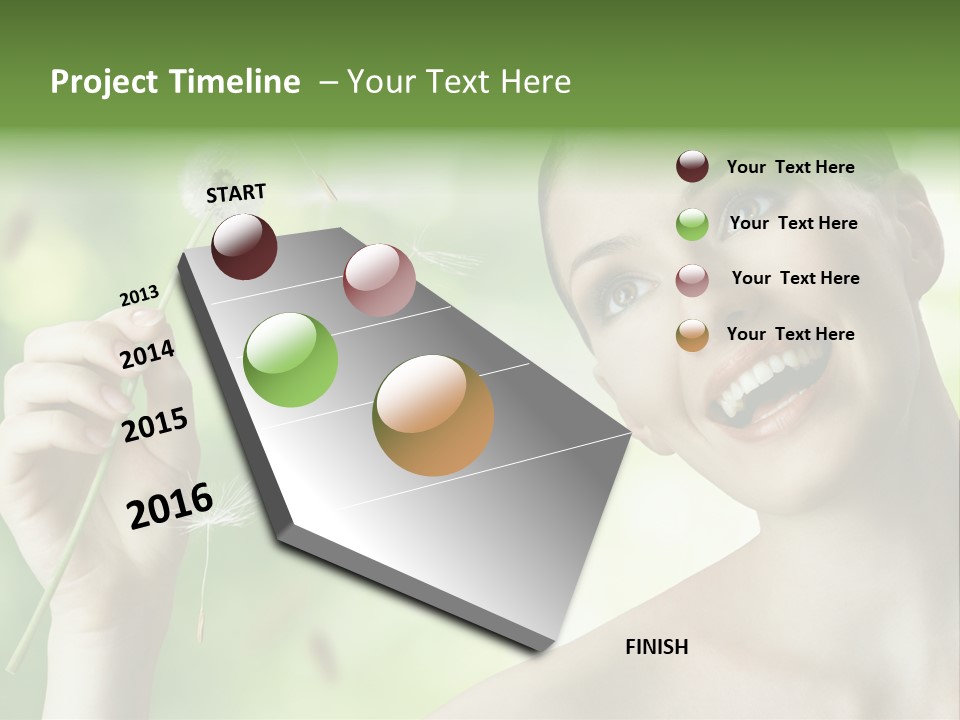 Young Flower One PowerPoint Template