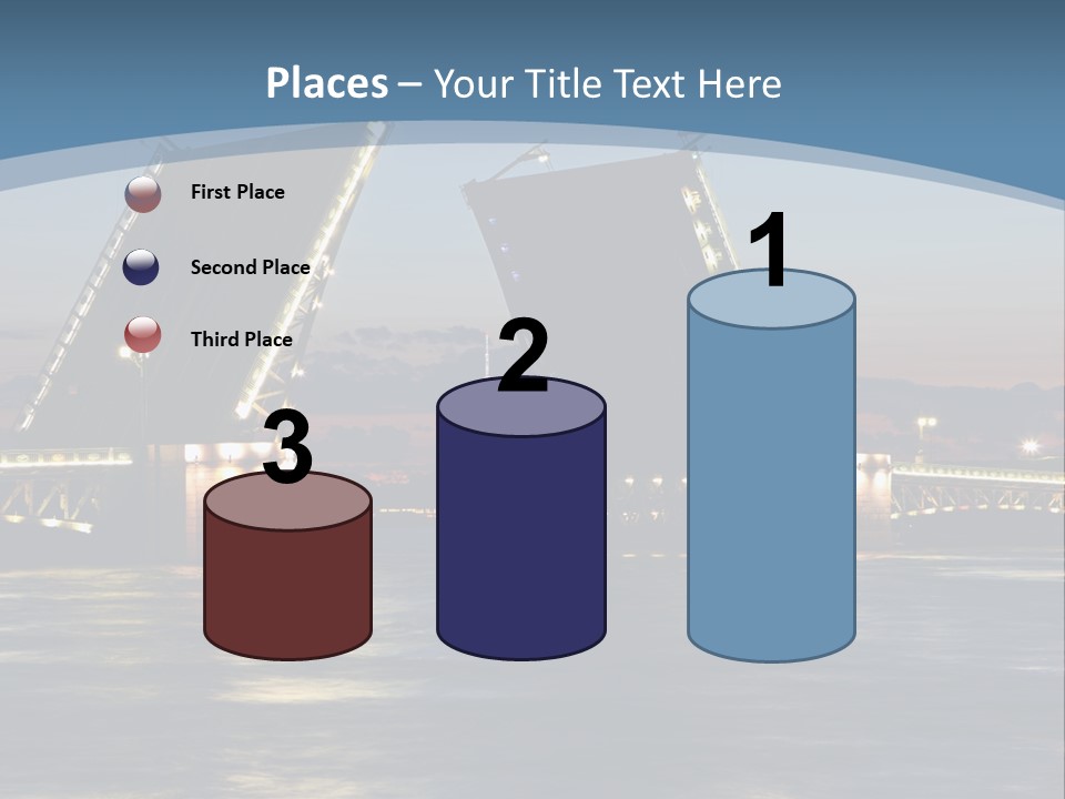 Landmarks Twilight Night Scene PowerPoint Template