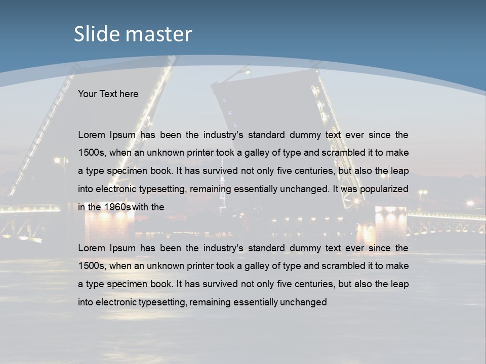 Landmarks Twilight Night Scene PowerPoint Template