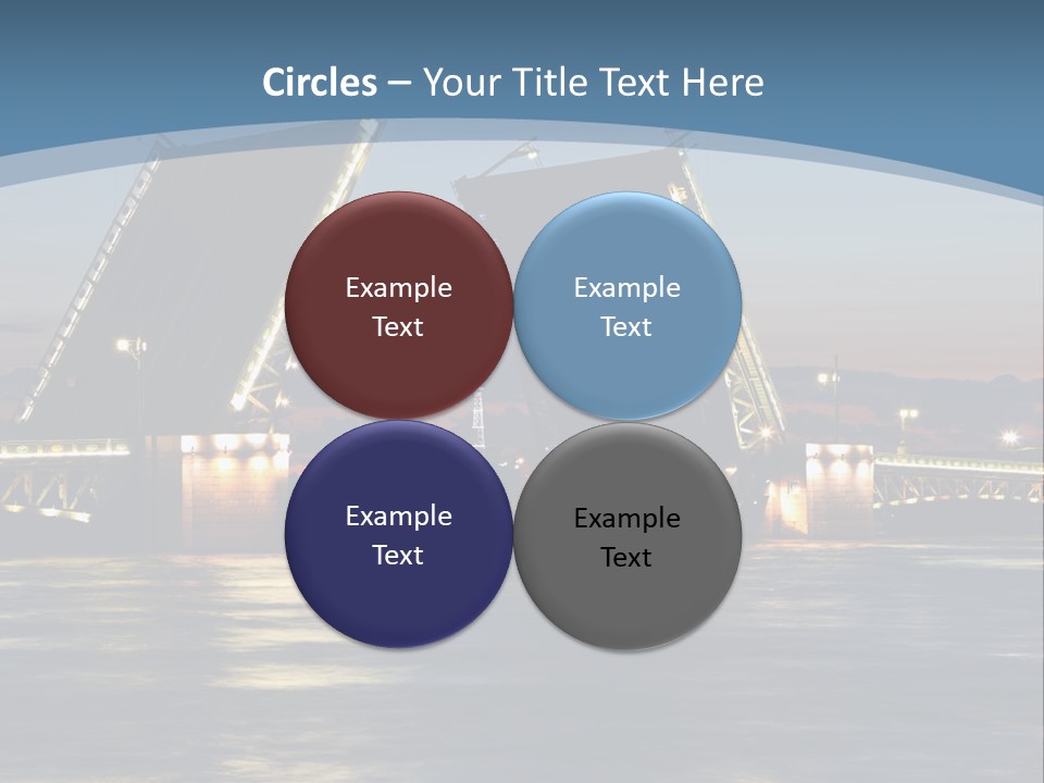 Landmarks Twilight Night Scene PowerPoint Template