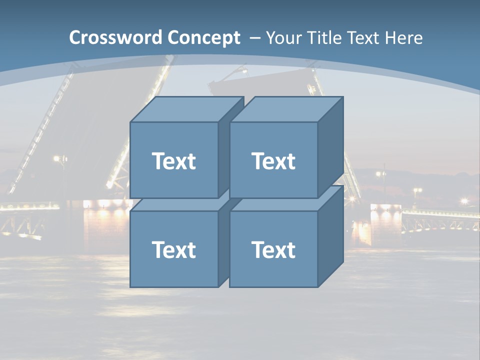 Landmarks Twilight Night Scene PowerPoint Template