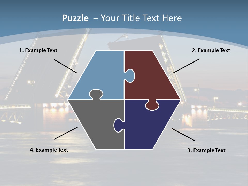 Landmarks Twilight Night Scene PowerPoint Template