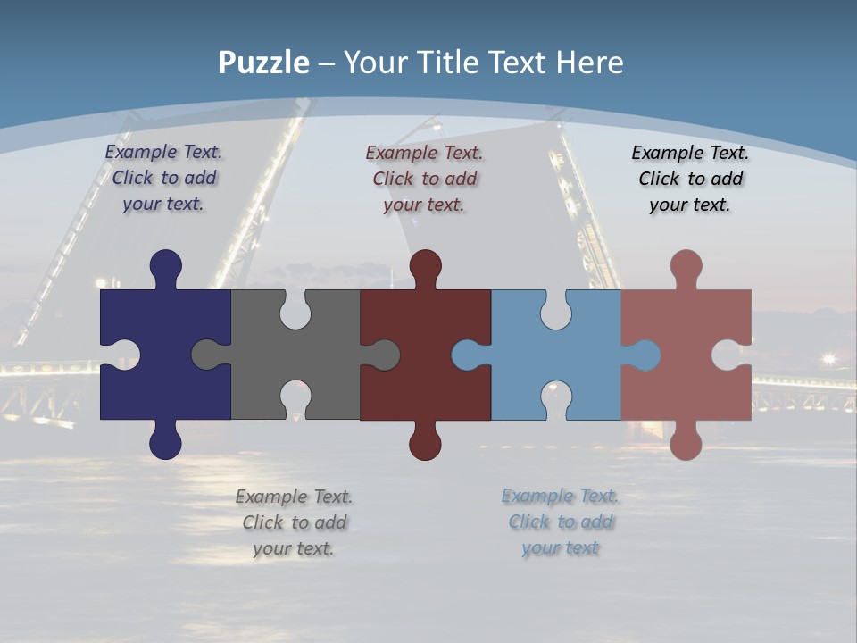 Landmarks Twilight Night Scene PowerPoint Template