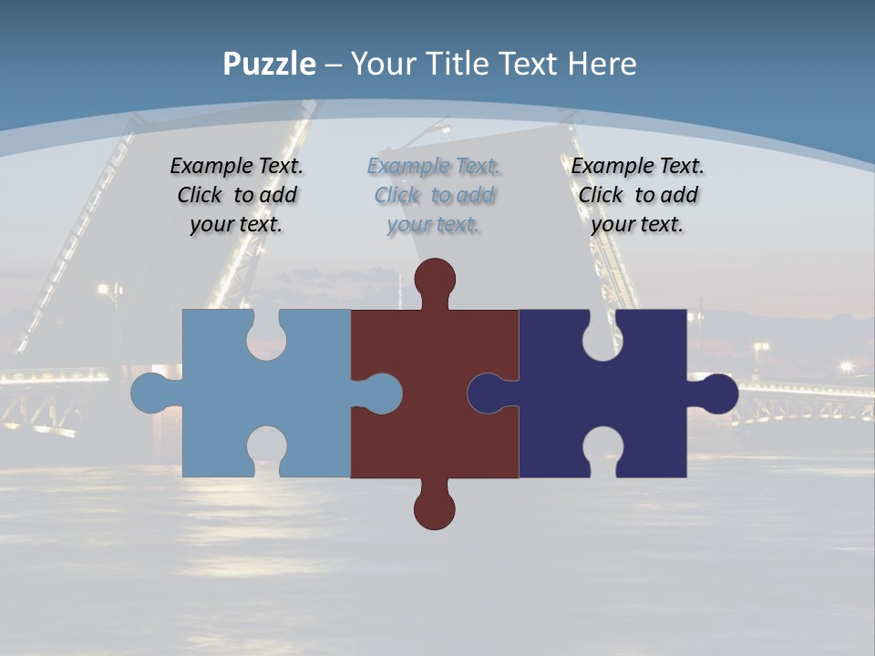 Landmarks Twilight Night Scene PowerPoint Template