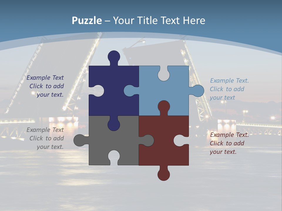 Landmarks Twilight Night Scene PowerPoint Template