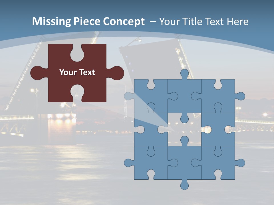 Landmarks Twilight Night Scene PowerPoint Template