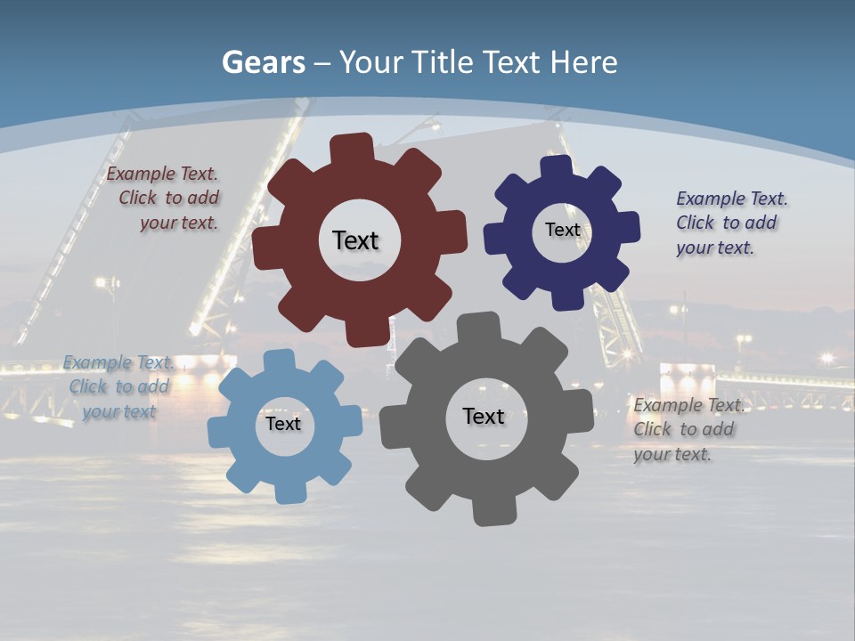 Landmarks Twilight Night Scene PowerPoint Template