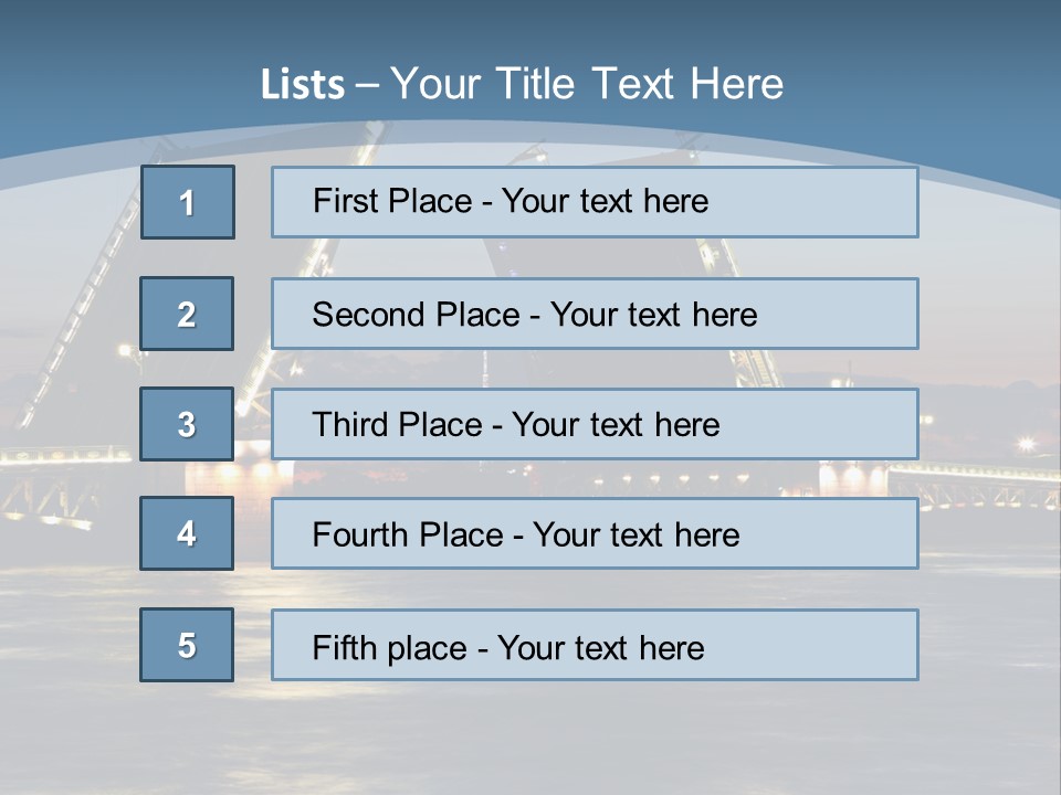 Landmarks Twilight Night Scene PowerPoint Template