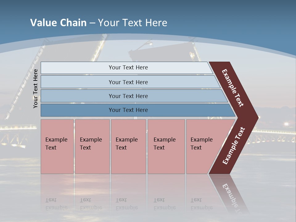 Landmarks Twilight Night Scene PowerPoint Template
