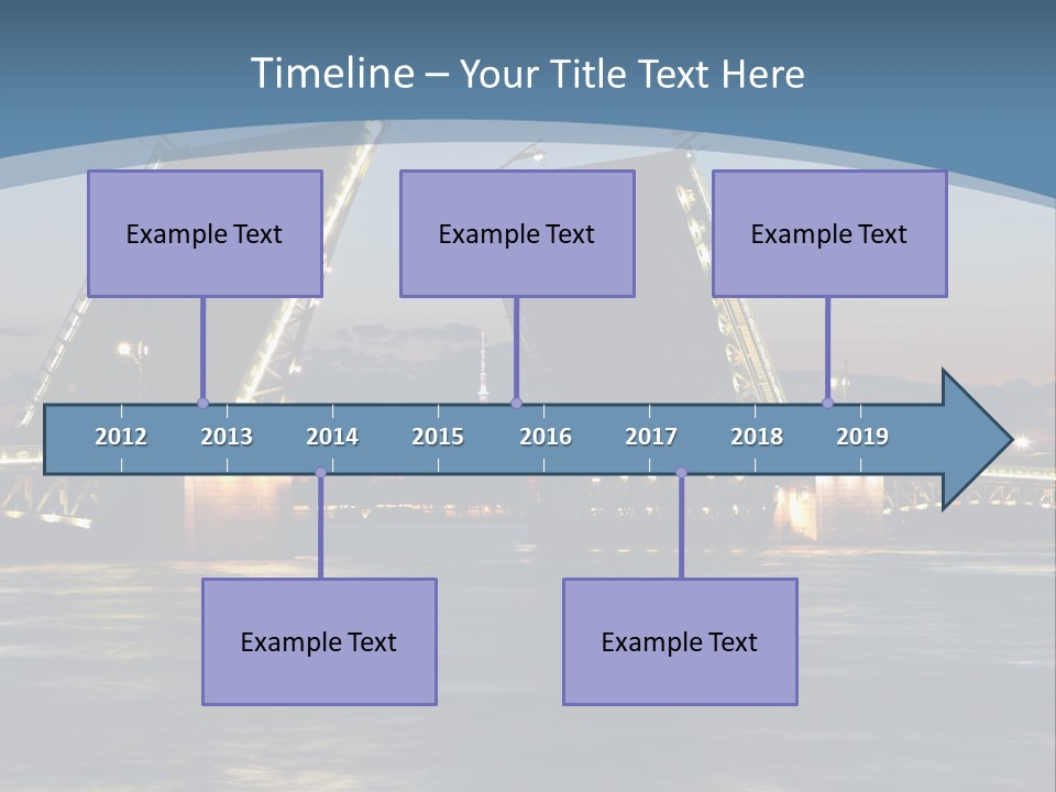 Landmarks Twilight Night Scene PowerPoint Template
