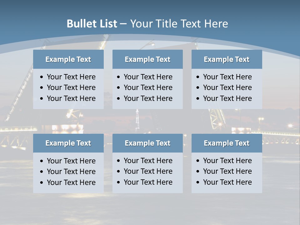 Landmarks Twilight Night Scene PowerPoint Template