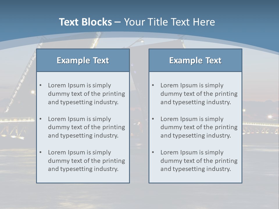 Landmarks Twilight Night Scene PowerPoint Template