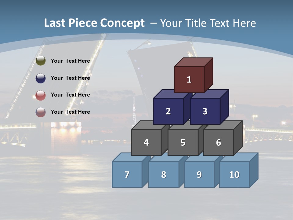 Landmarks Twilight Night Scene PowerPoint Template