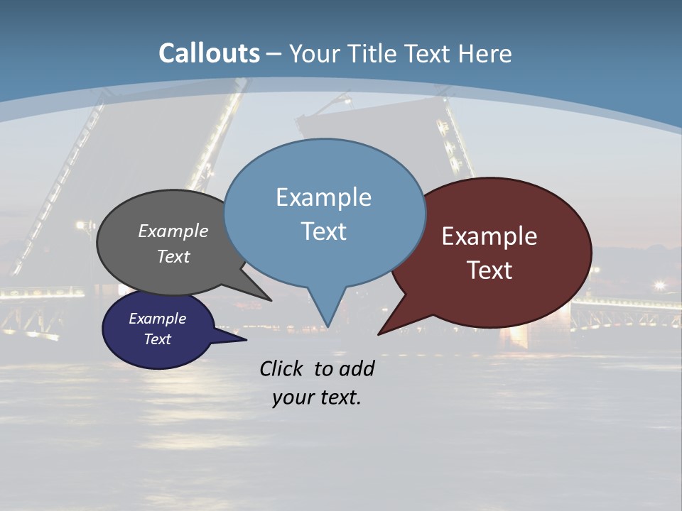 Landmarks Twilight Night Scene PowerPoint Template