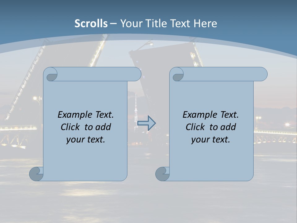 Landmarks Twilight Night Scene PowerPoint Template