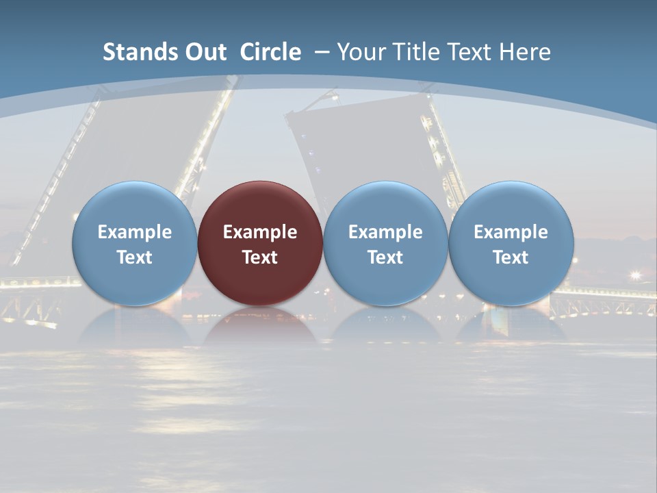 Landmarks Twilight Night Scene PowerPoint Template