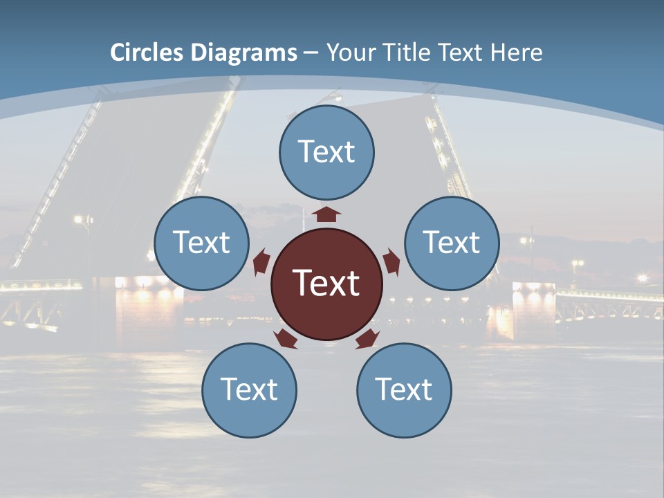 Landmarks Twilight Night Scene PowerPoint Template