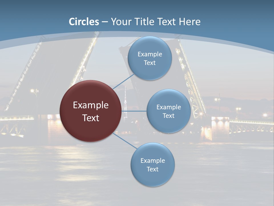 Landmarks Twilight Night Scene PowerPoint Template